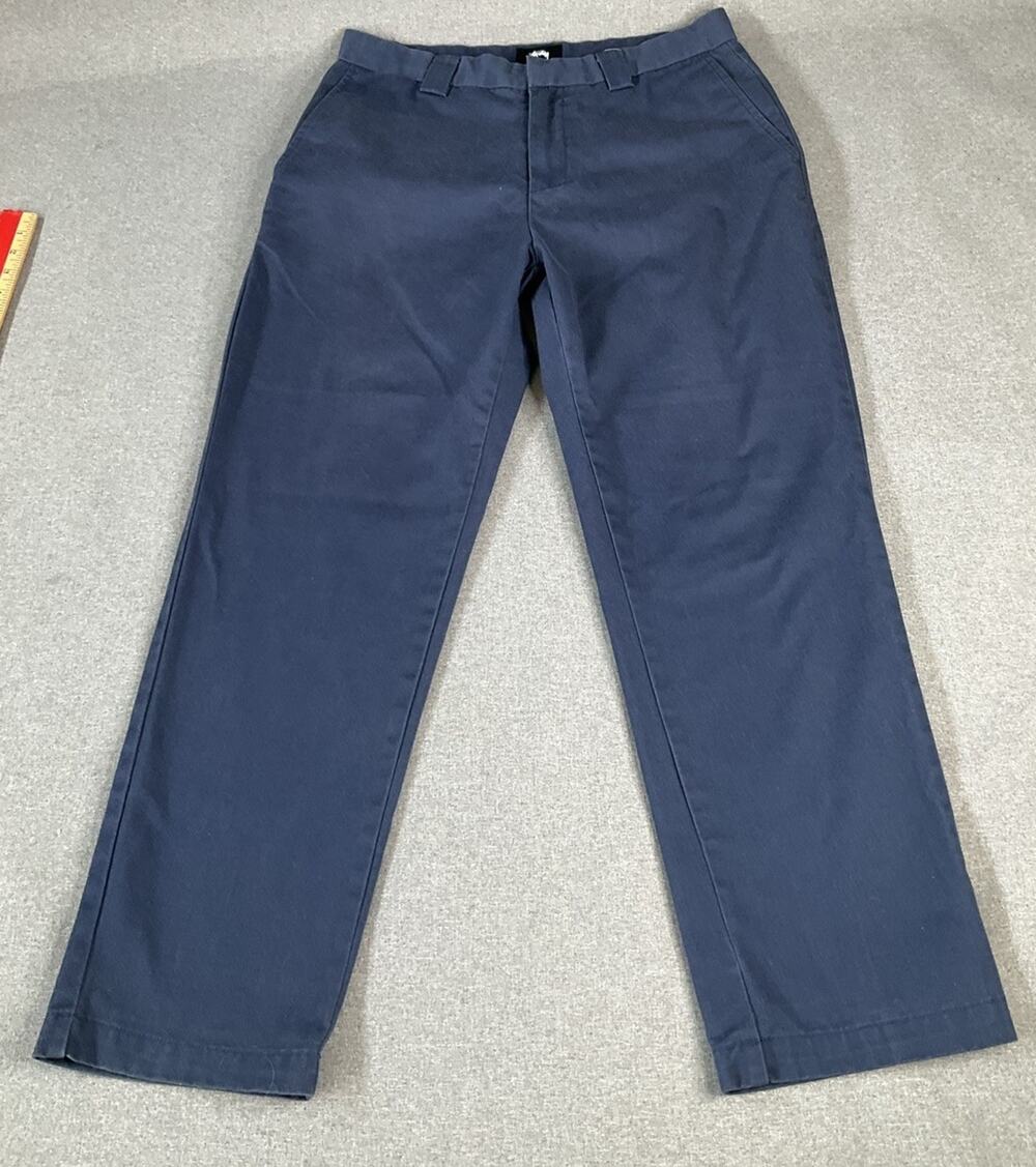 Stussy Pants Mens Blue Chino Performance meas 32 Skater